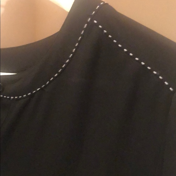 Lane Bryant Blouse 14/16 black with white piping. - Picture 4 of 4